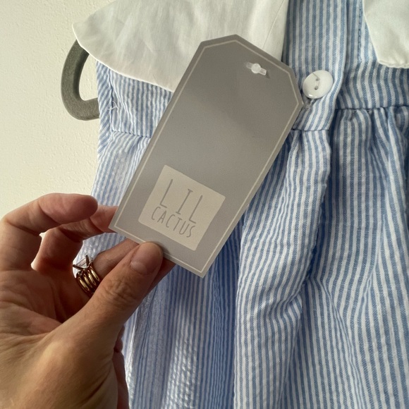 NWT Lil Cactus Girls Seersucker Pumpkin Dress - Sz 3T - Picture 5 of 7